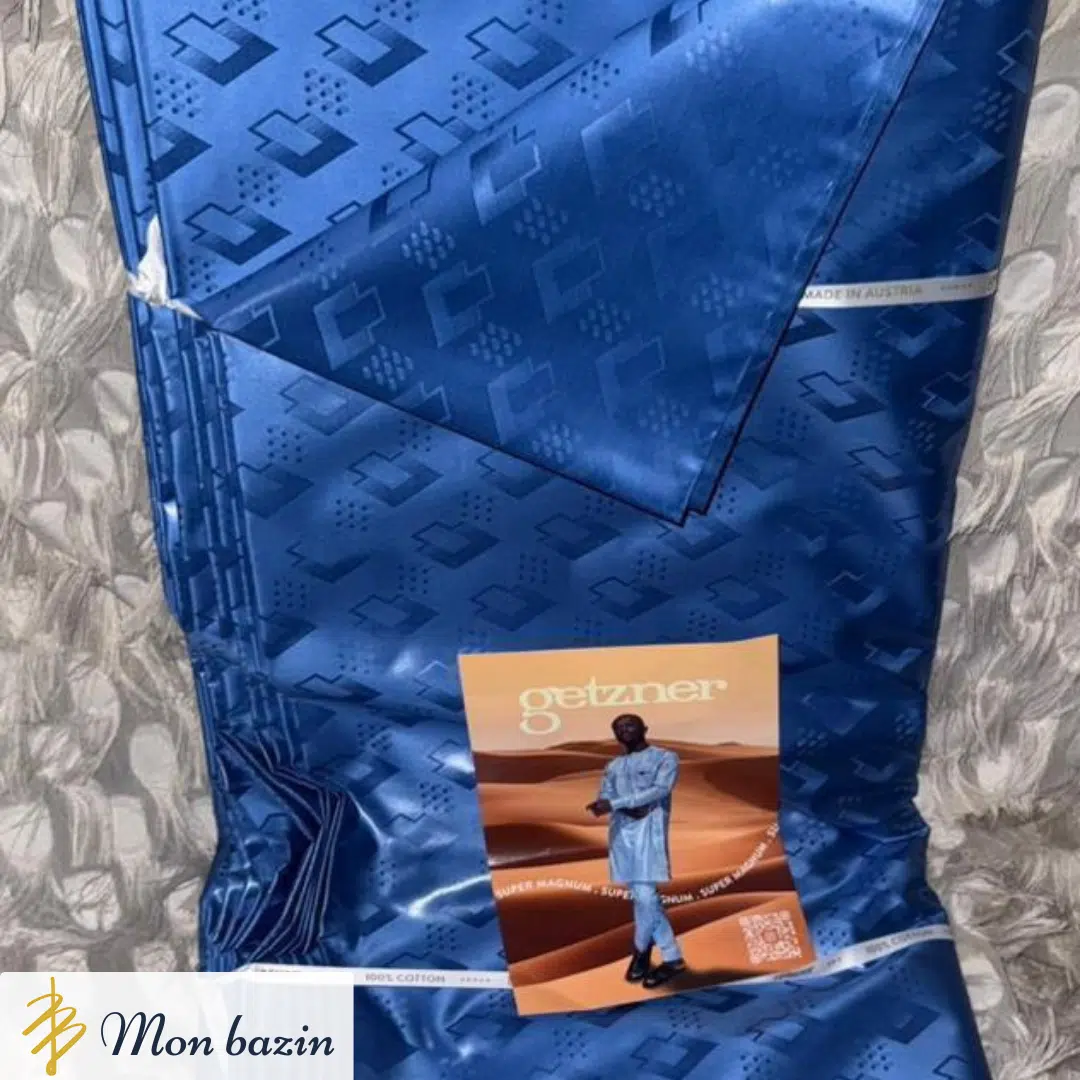 Bazin Getzner Bleu Indigo “Bamako” – Image 1