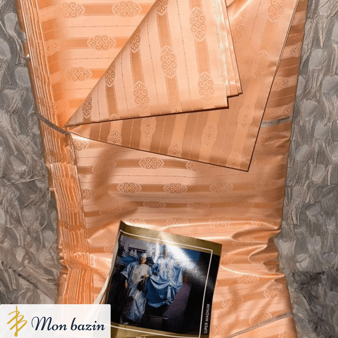 bazin-getzner Bazin Getzner Orange Pêche “Ségou” – Image 1