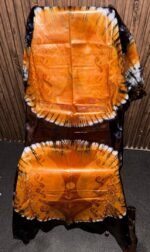 Bazin Teinté Orange Royal “Coucher de Soleil” – Image 2