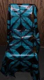 Bazin Teinté Bleu Turquoise & Noir “Élégance Souveraine” – Image 2