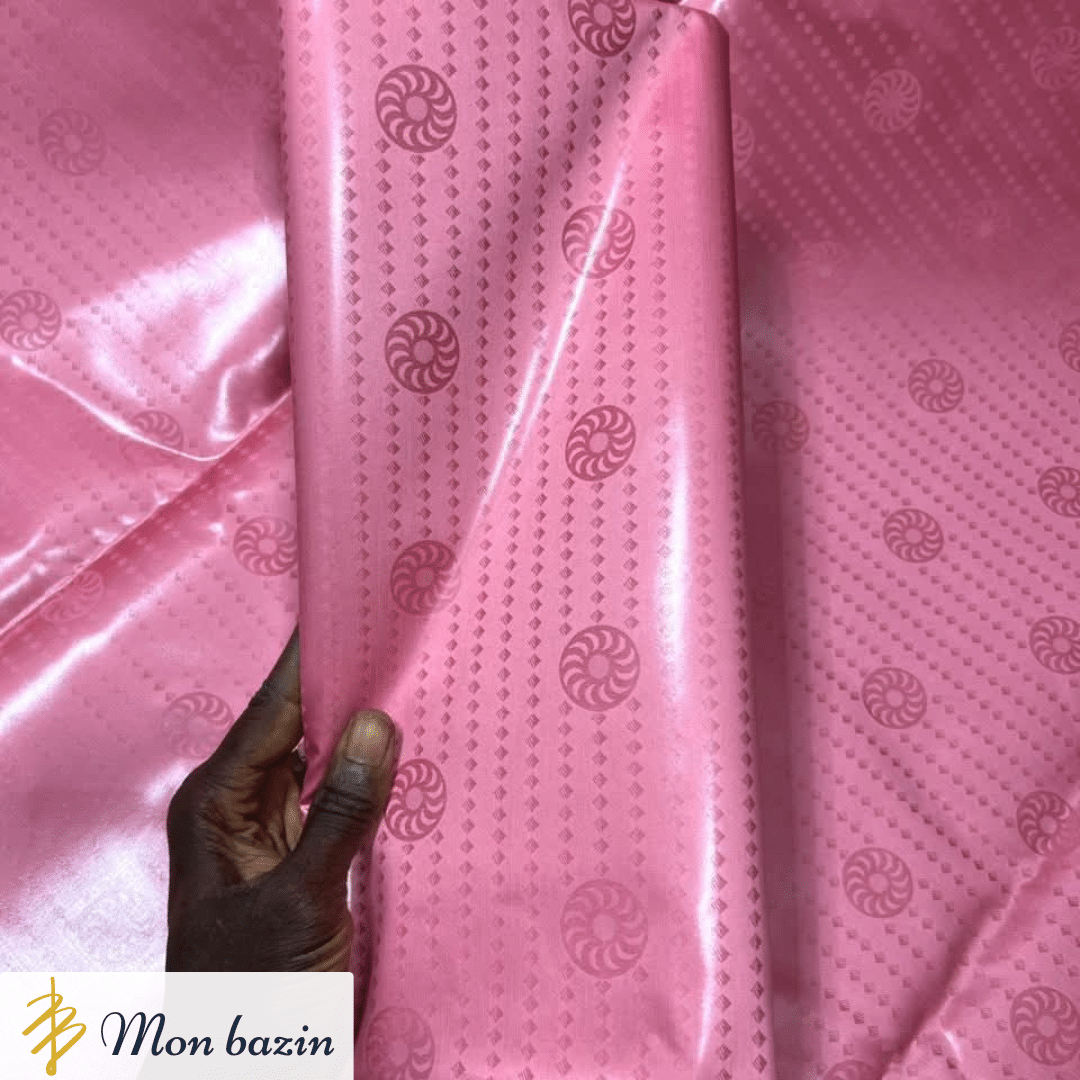 15 Bazin riche Rose Cendré “Tominian” – Image 1