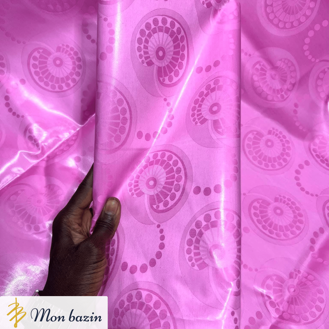 18 Bazin riche Rose Velours “Djenne” – Image 1