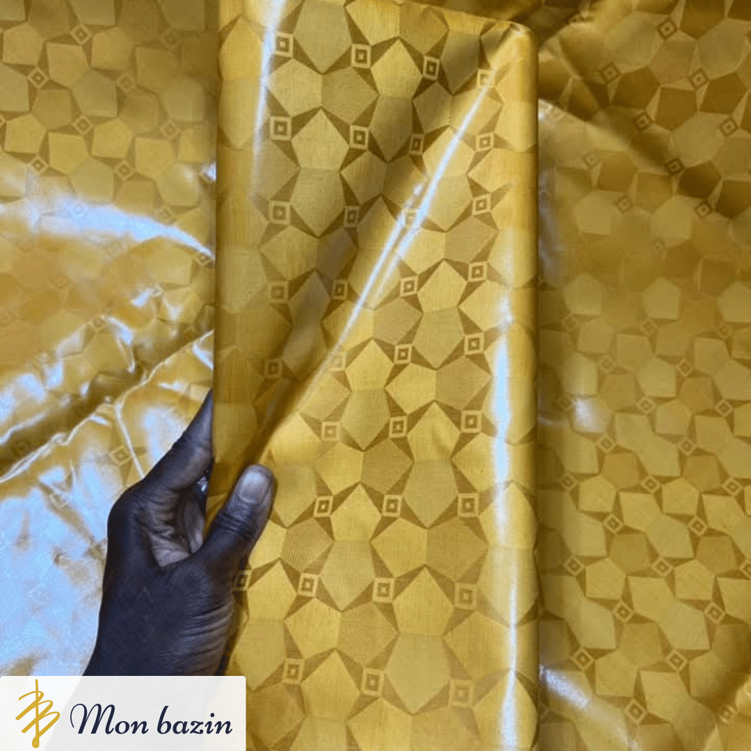 34 Bazin riche Jaune Resplendissant “Bafoulabé” – Image 1