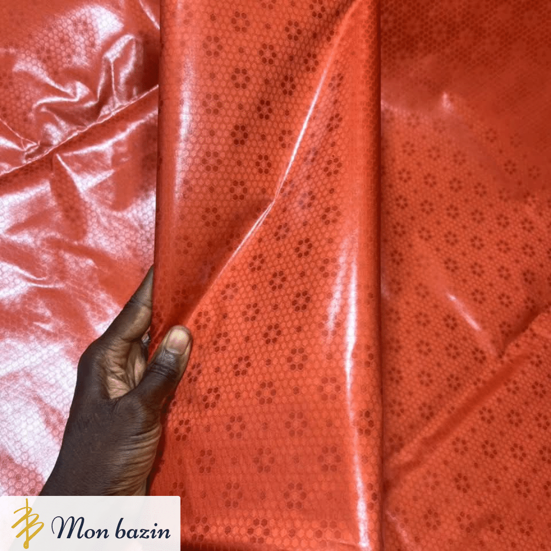 42 Bazin riche Orange Flamboyant “Yanfolila” – Image 1