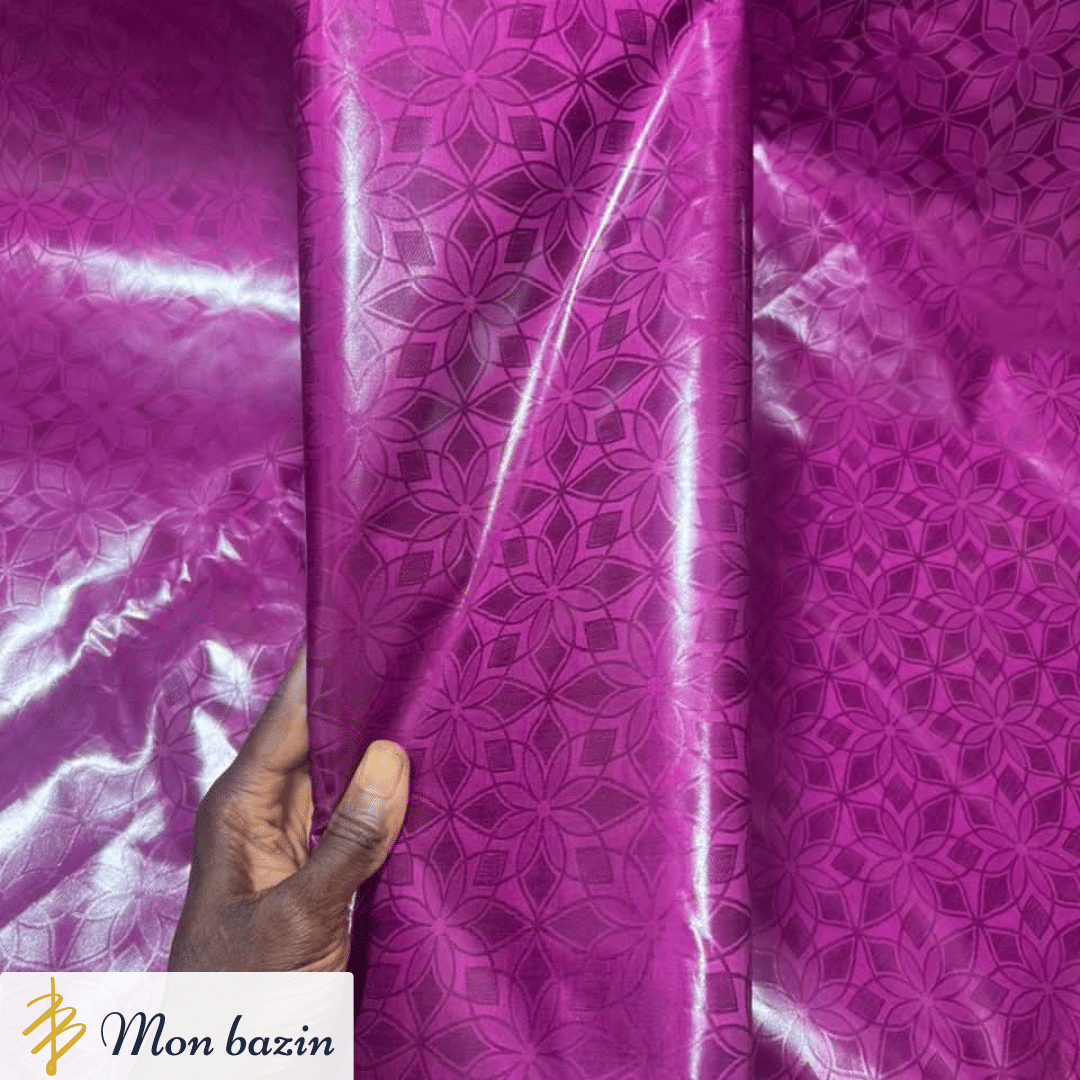 75 Bazin riche Violet Azur “Ansongo” – Image 1