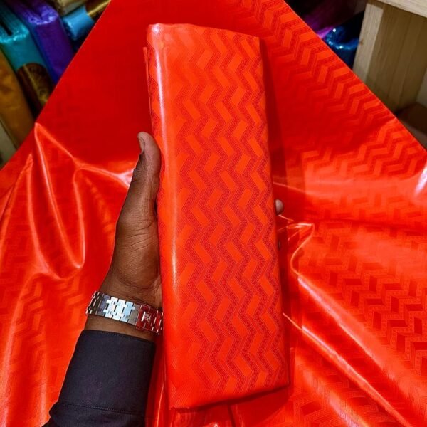 Bazin riche Orange Majestueux “Tominian”